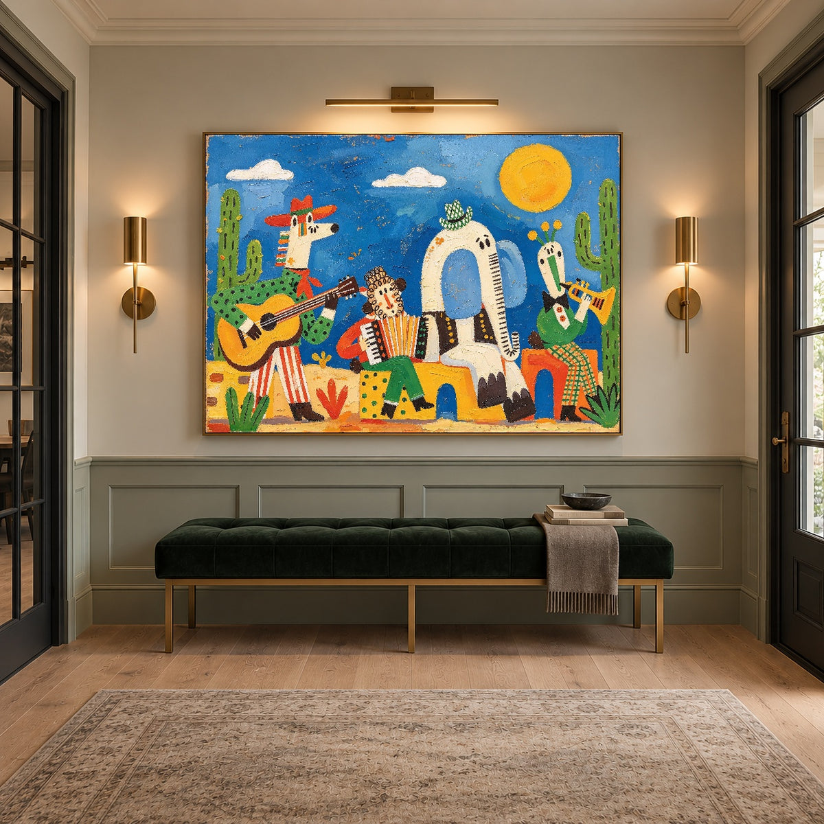 Fiesta Under Blue Skies — artwork in an interior setting 8
