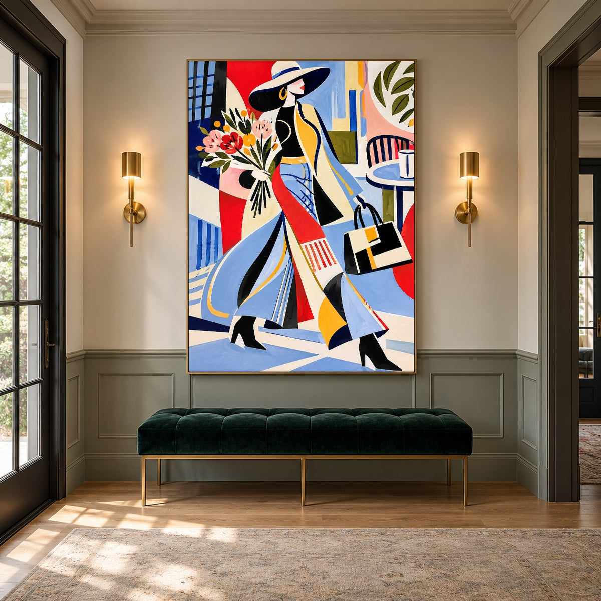 Flowers on Her Way — artwork in an interior setting 7