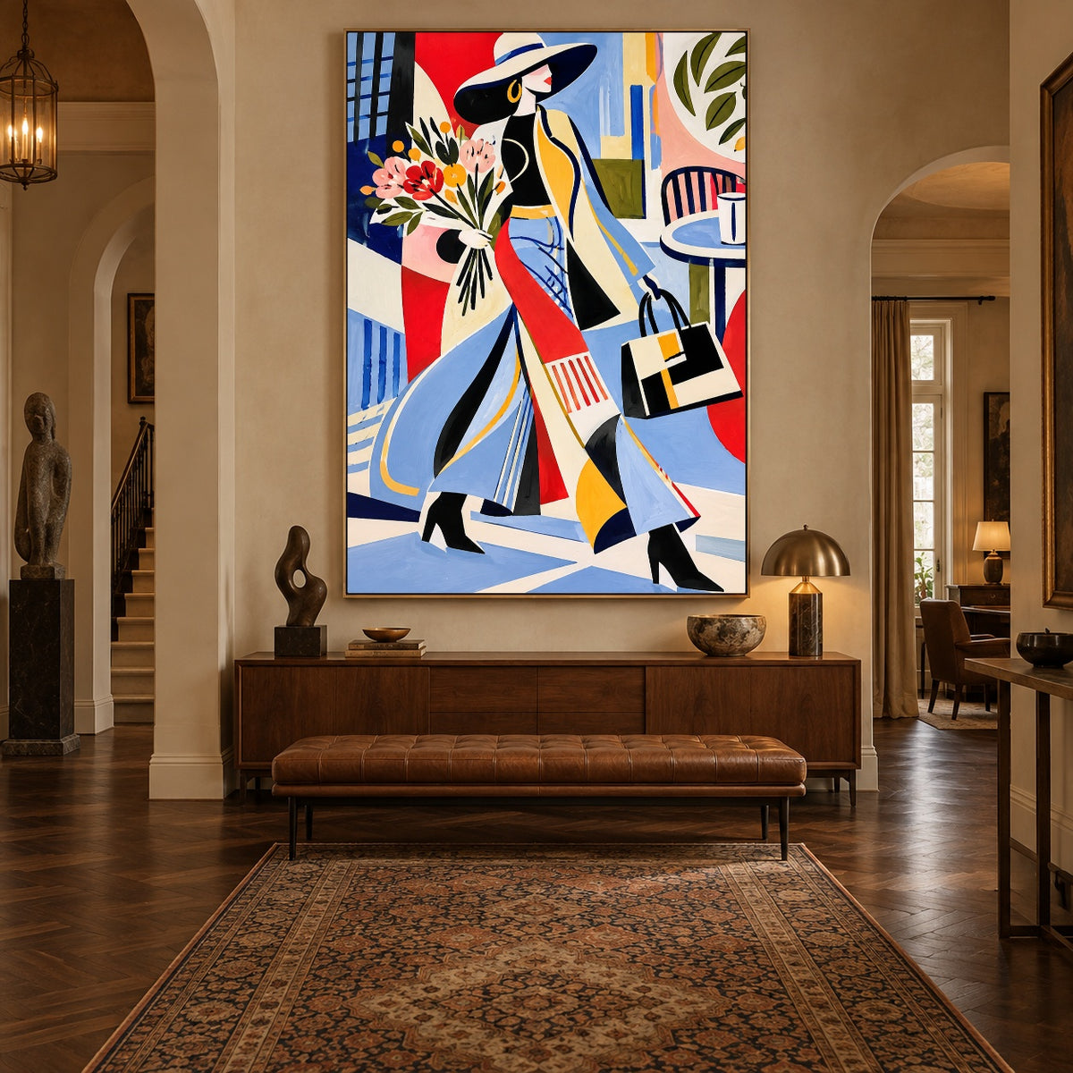 Flowers on Her Way — artwork in an interior setting 8