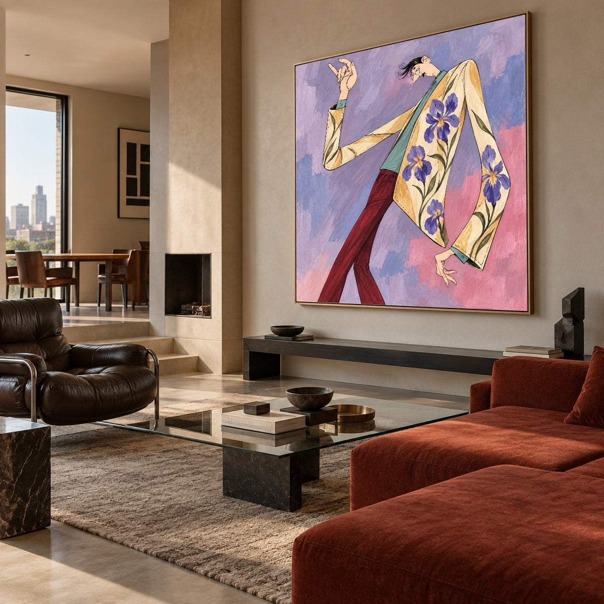 Lavender Hat Salute — featured artwork in a living space
