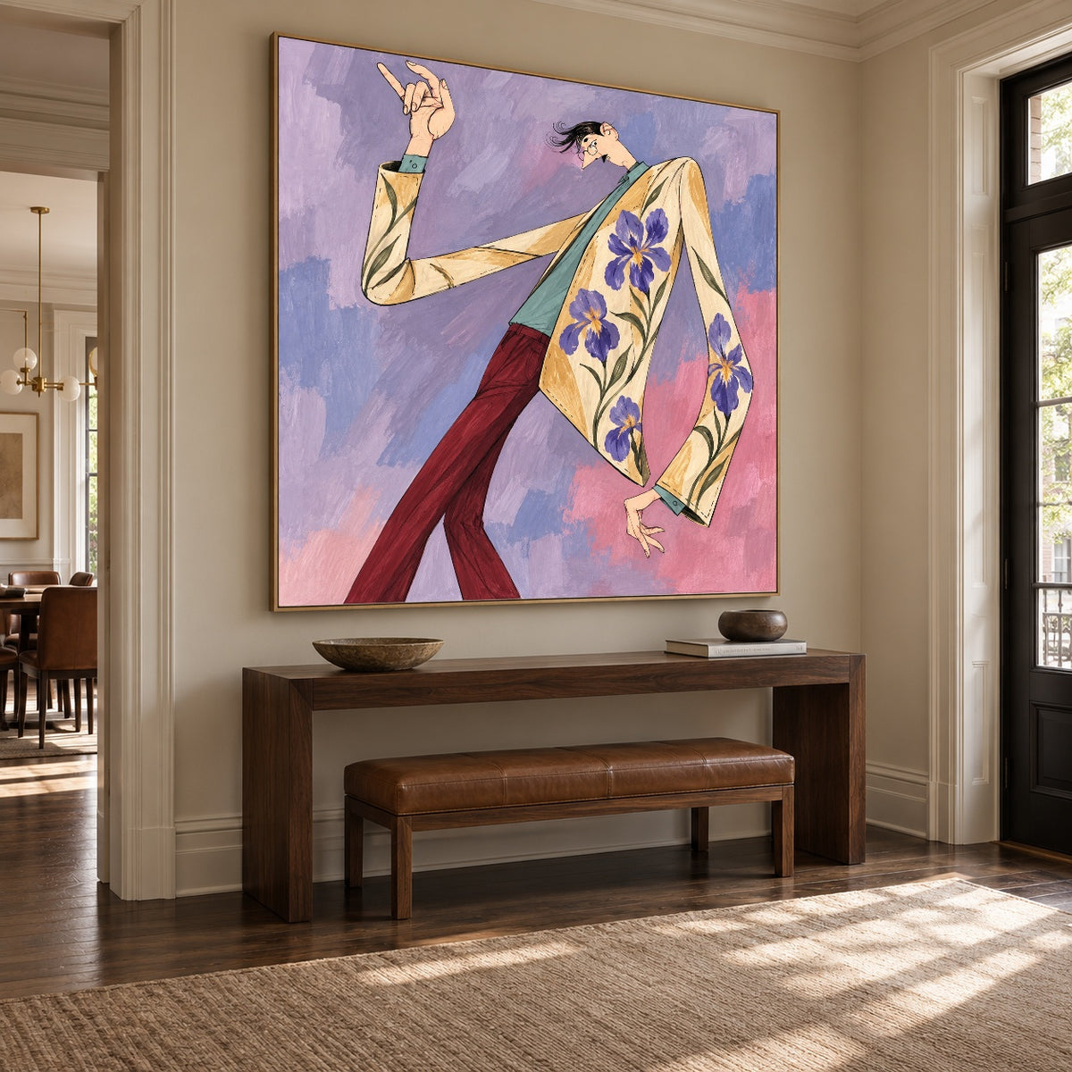Lavender Hat Salute — artwork in an interior setting 4