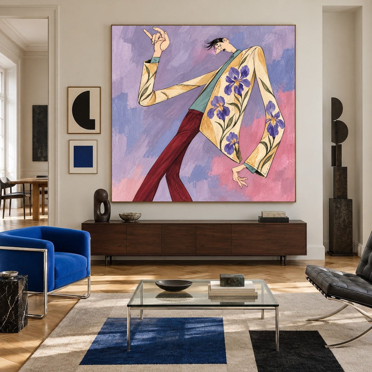 Lavender Hat Salute — artwork in an interior setting 5