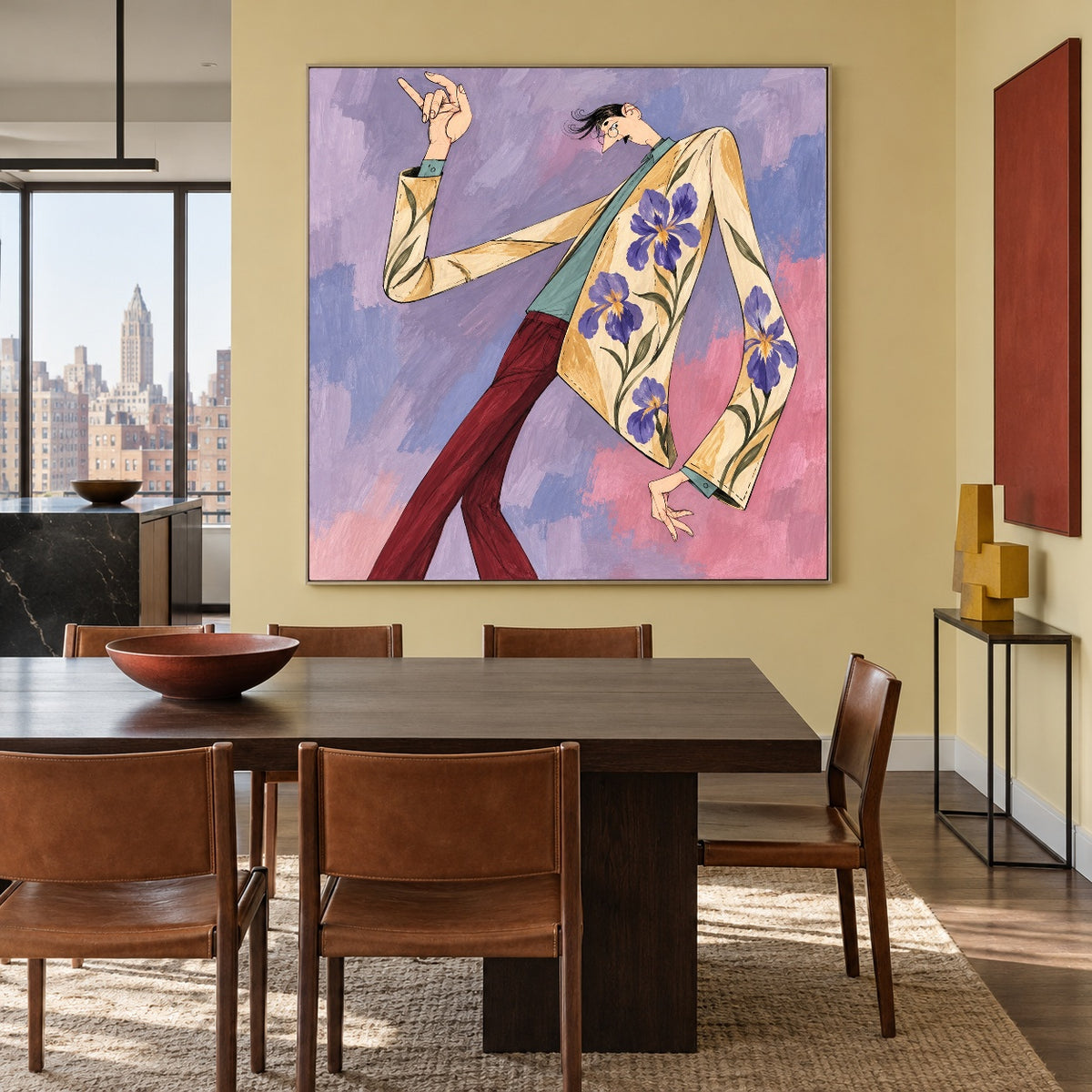 Lavender Hat Salute — artwork in an interior setting 6