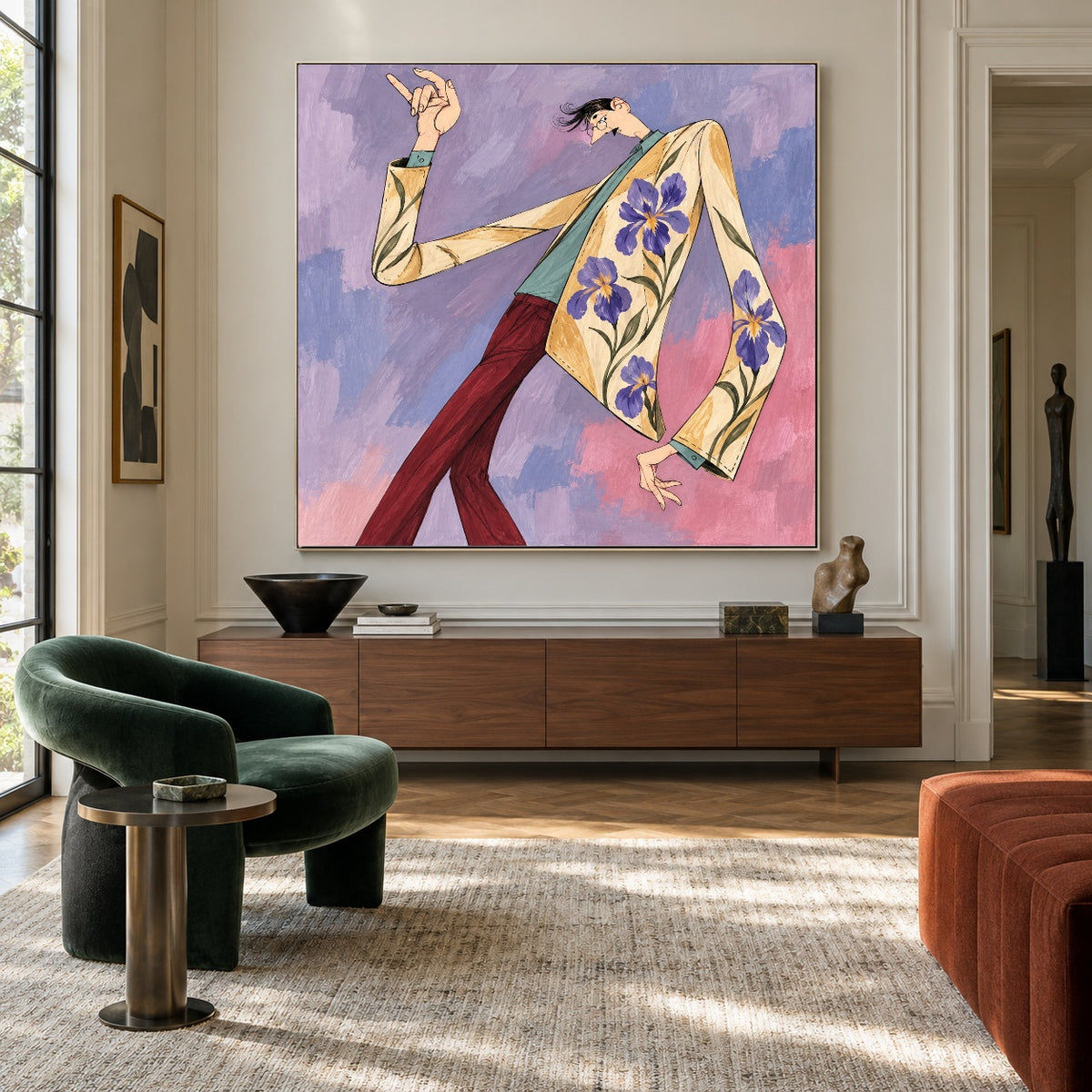 Lavender Hat Salute — artwork in an interior setting 7