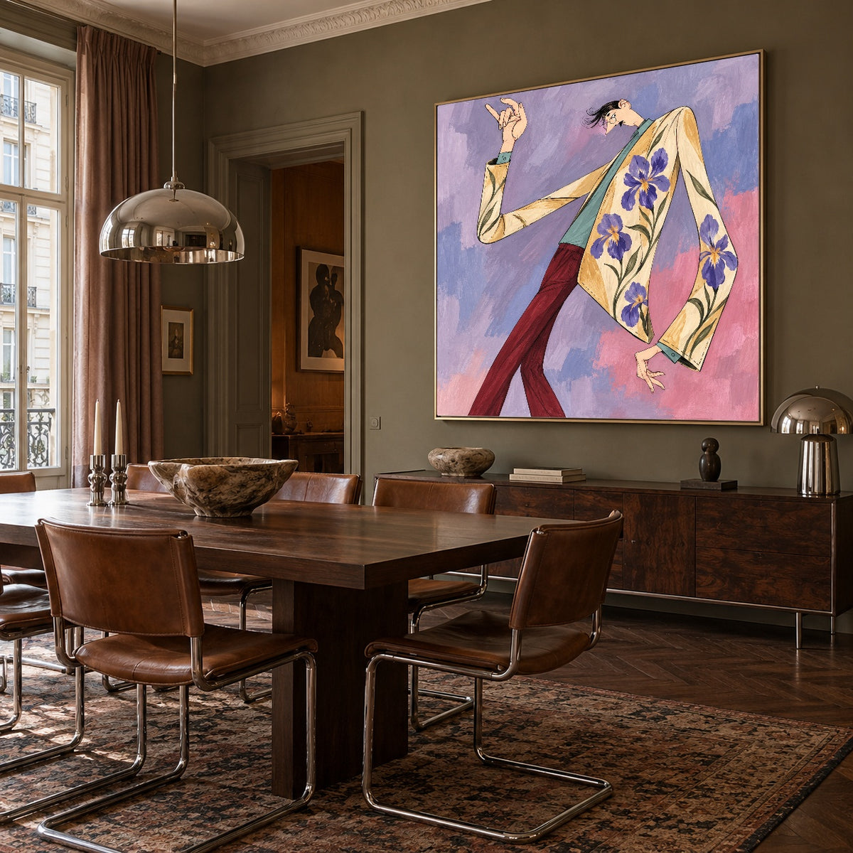 Lavender Hat Salute — artwork in an interior setting 8