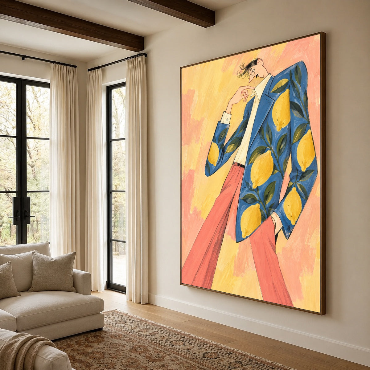 Lemon Jacket Leisure — featured artwork in a living space