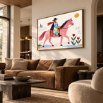 Pink Saddle Sunday — oblique side view of the artwork