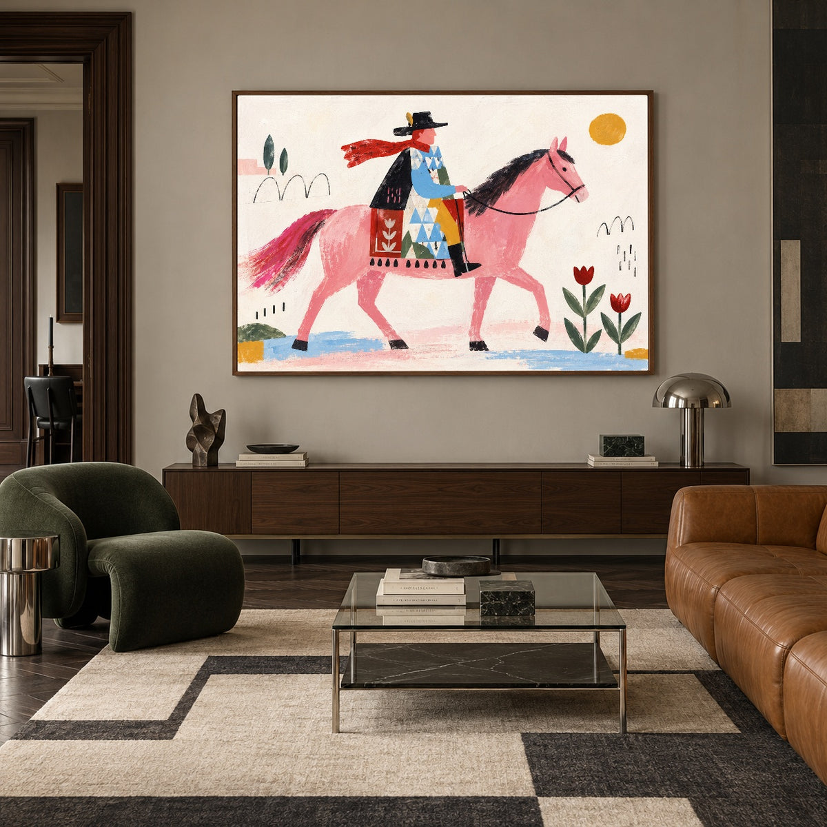Pink Saddle Sunday — artwork in an interior setting 5