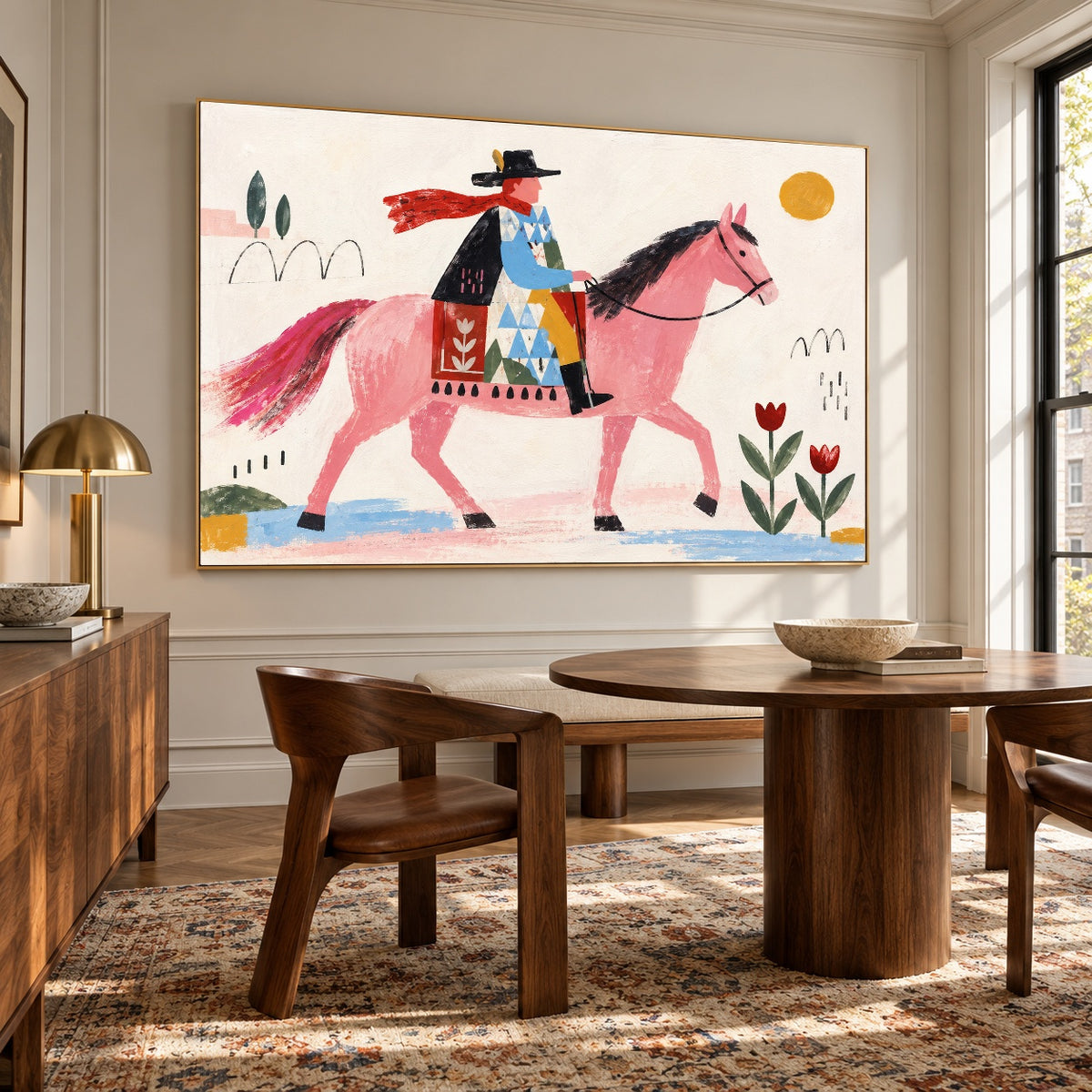 Pink Saddle Sunday — artwork in an interior setting 7