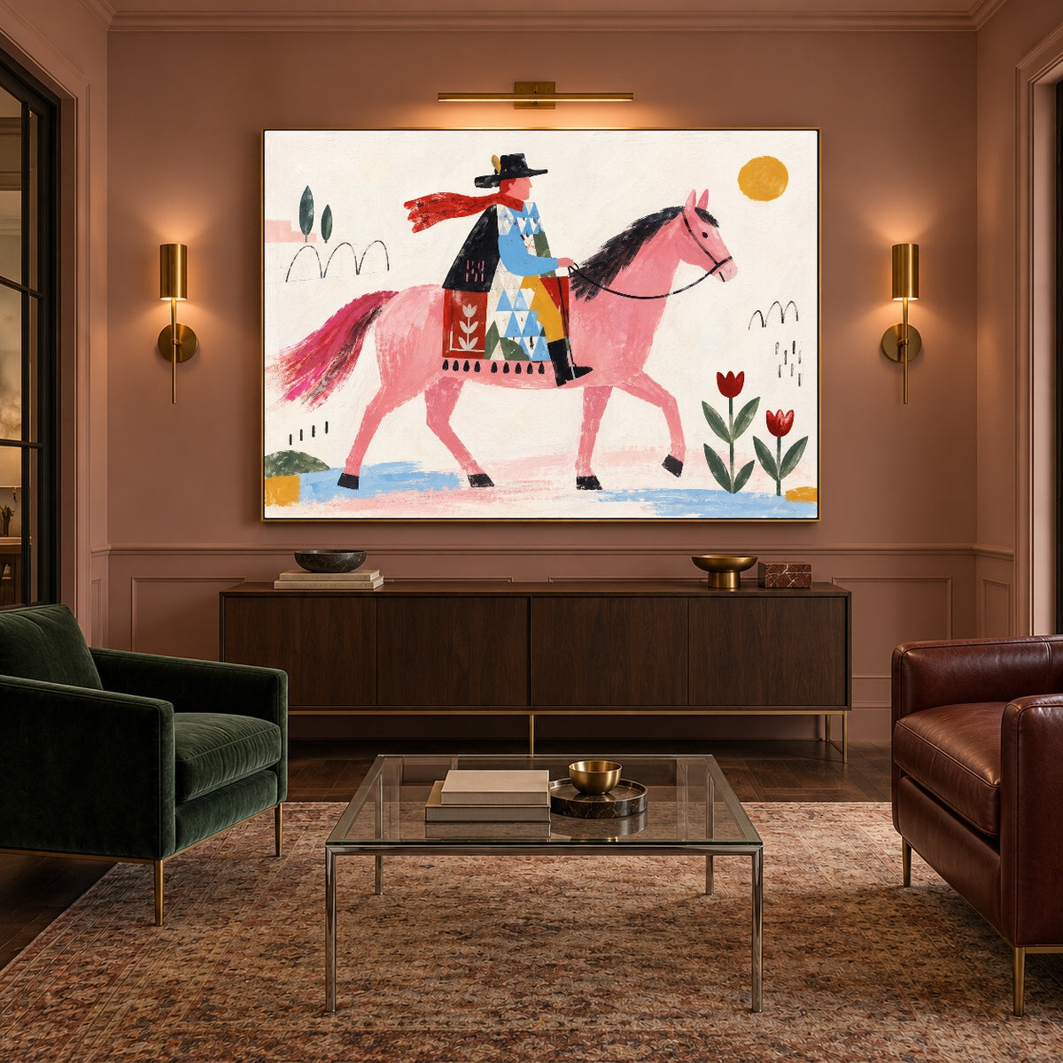 Pink Saddle Sunday — artwork in an interior setting 8