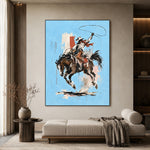 Rodeo in Azure — artwork in an interior setting 3