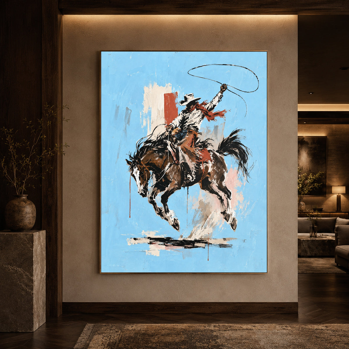 Rodeo in Azure — artwork in an interior setting 4