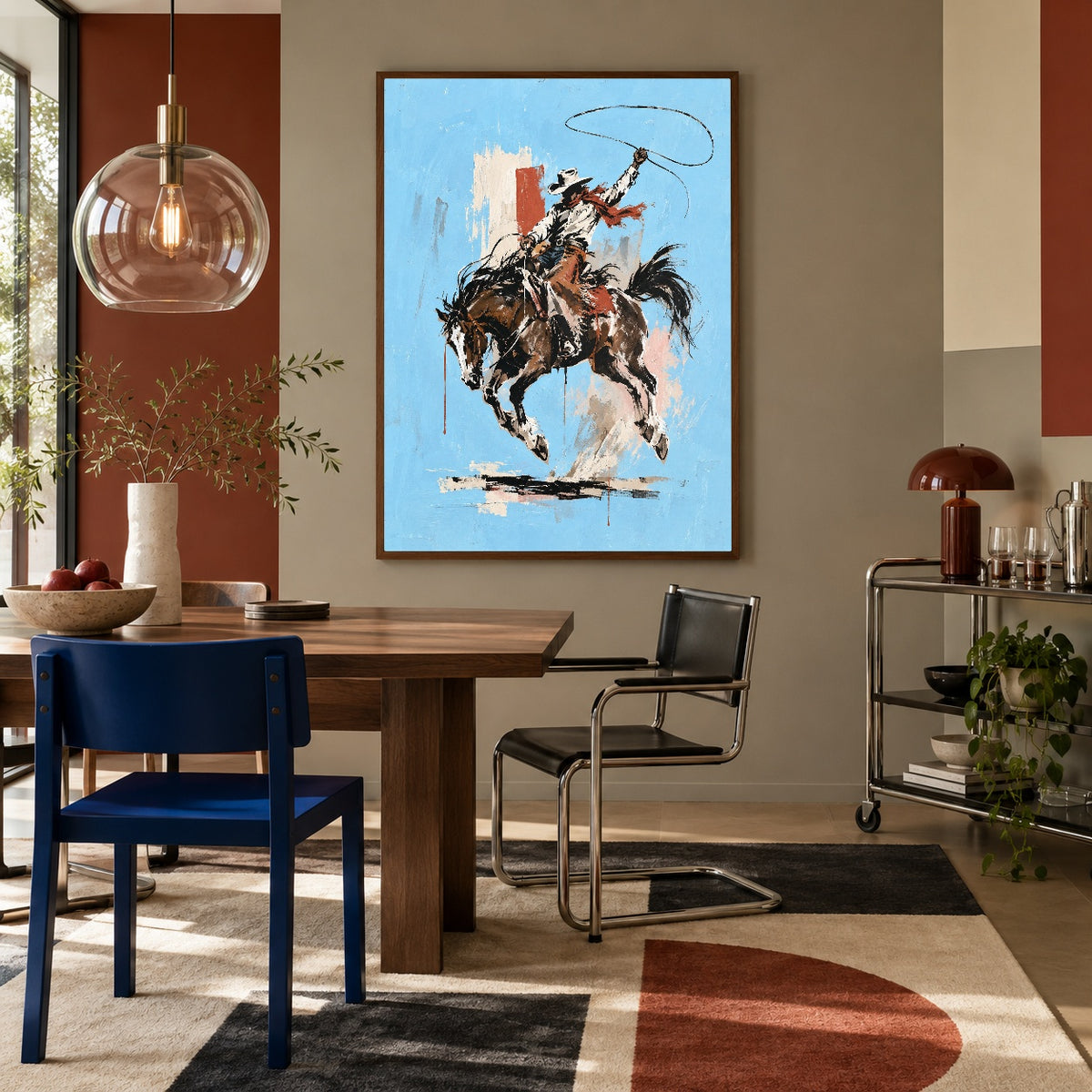 Rodeo in Azure — artwork in an interior setting 5