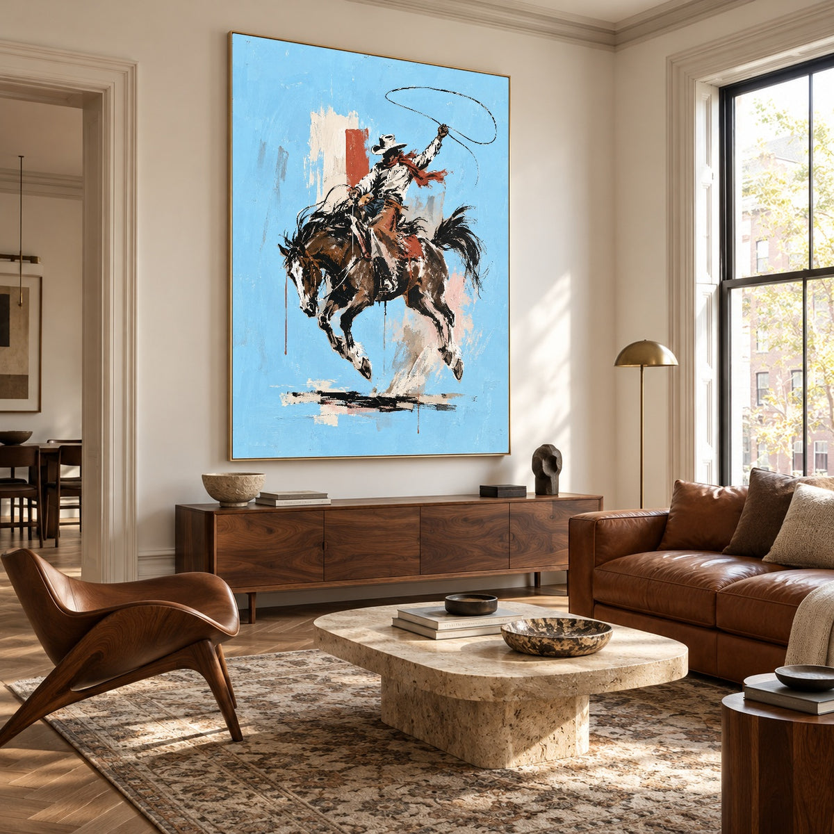 Rodeo in Azure — artwork in an interior setting 6