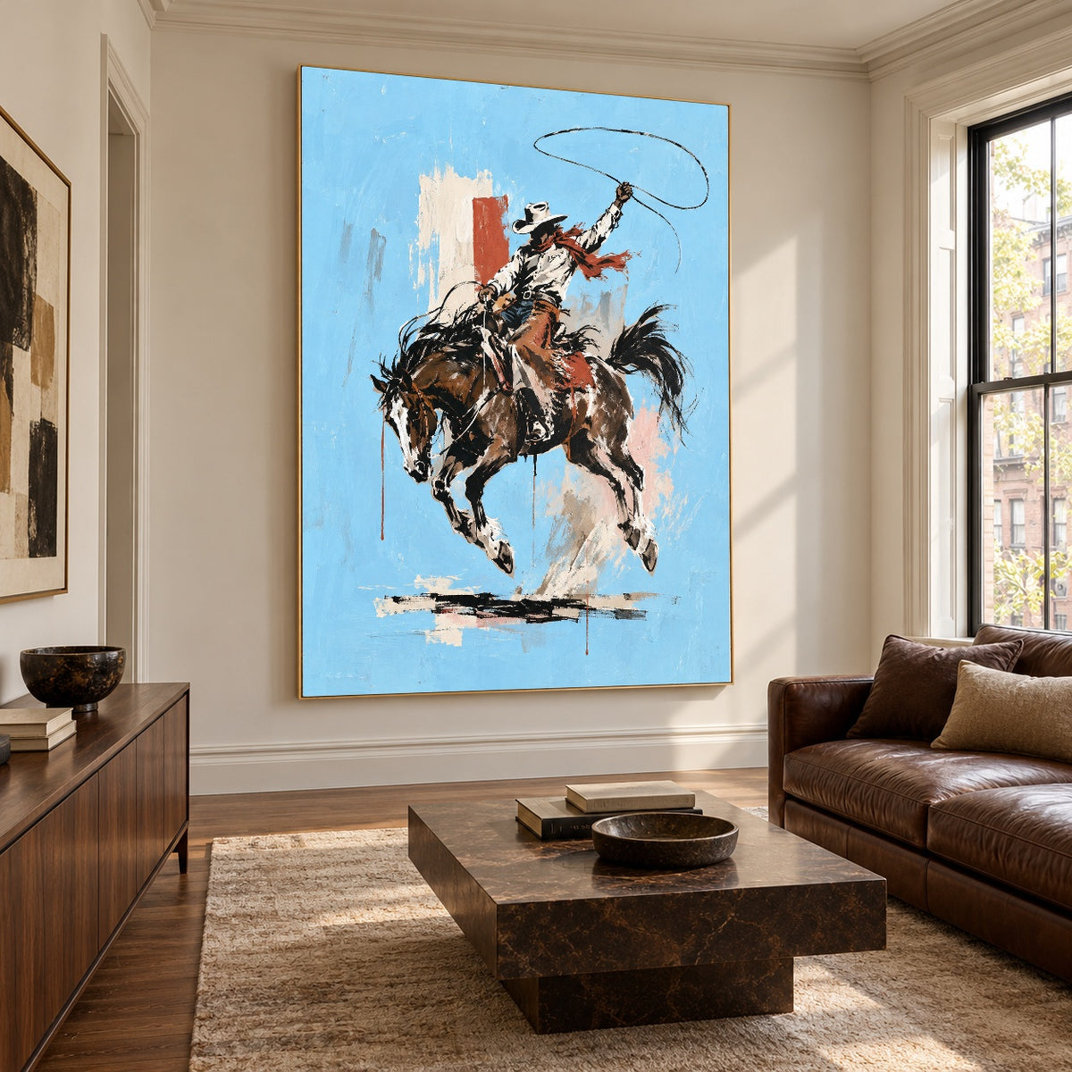 Rodeo in Azure — artwork in an interior setting 7