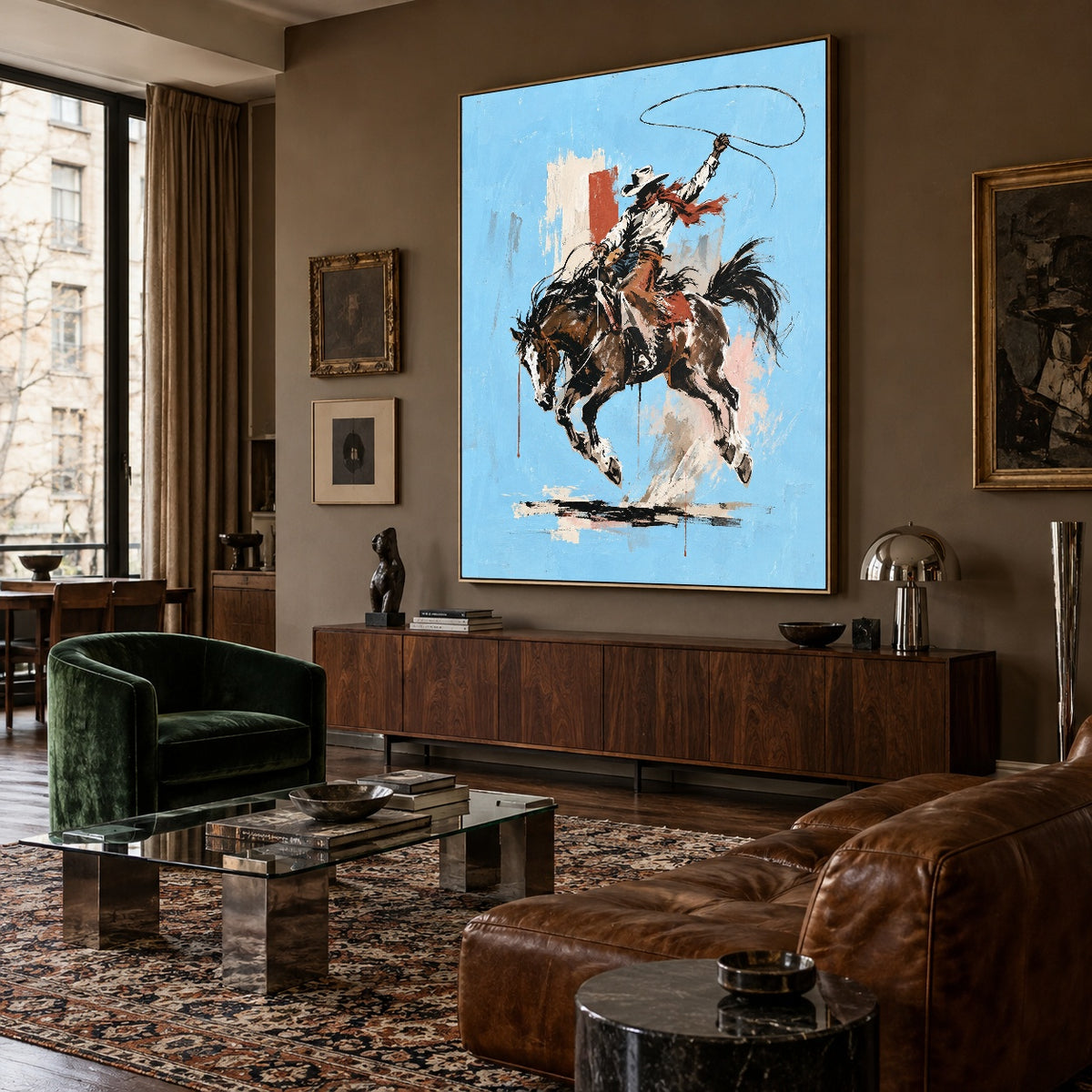 Rodeo in Azure — artwork in an interior setting 8