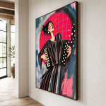 Rose Moon Accordion — oblique side view of the artwork