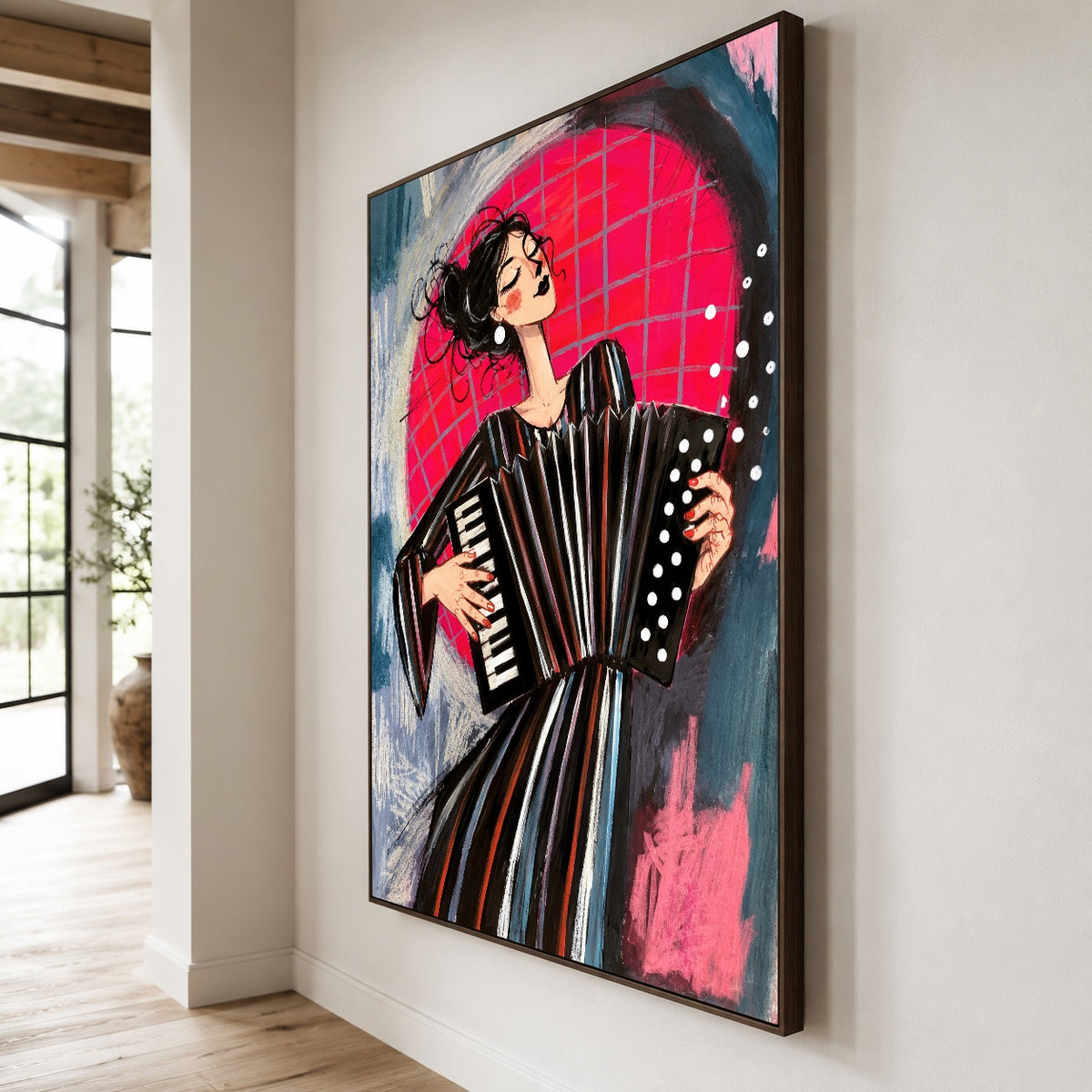 Rose Moon Accordion — oblique side view of the artwork