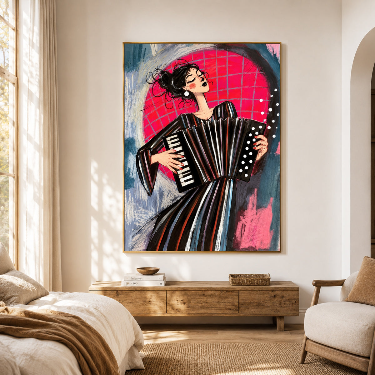 Rose Moon Accordion — artwork in an interior setting 3