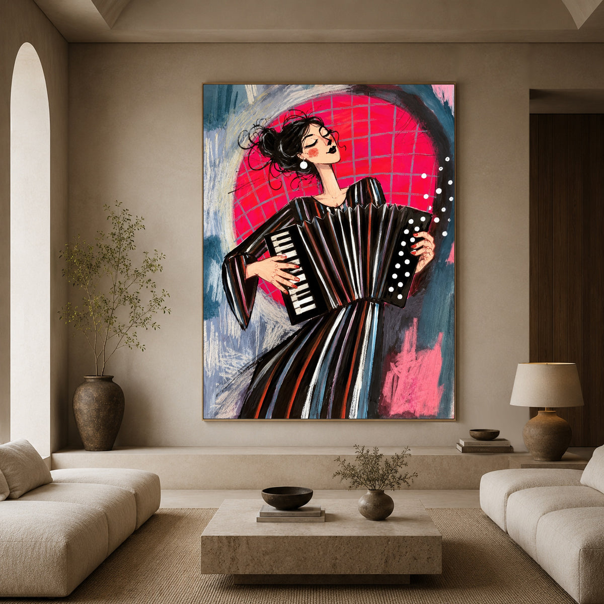 Rose Moon Accordion — artwork in an interior setting 4