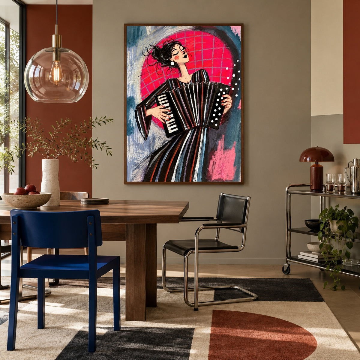 Rose Moon Accordion — artwork in an interior setting 5