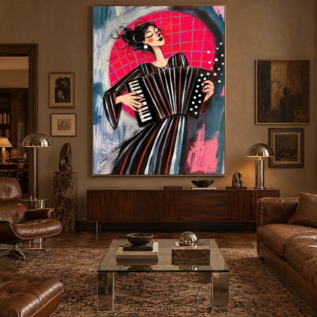 Rose Moon Accordion — artwork in an interior setting 8