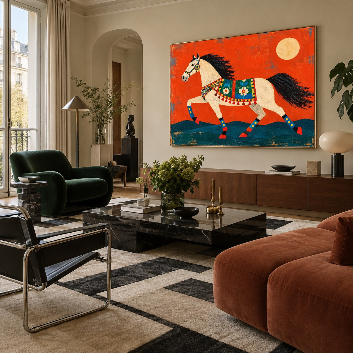 Saffron Meadow Stride — artwork in an interior setting 3