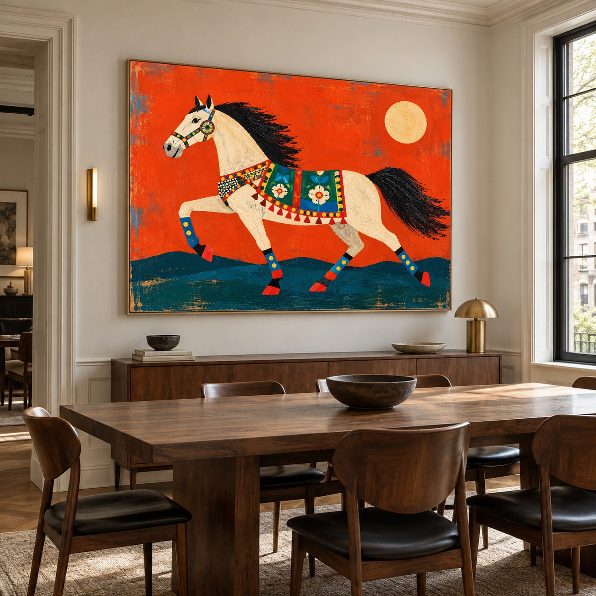 Saffron Meadow Stride — artwork in an interior setting 7