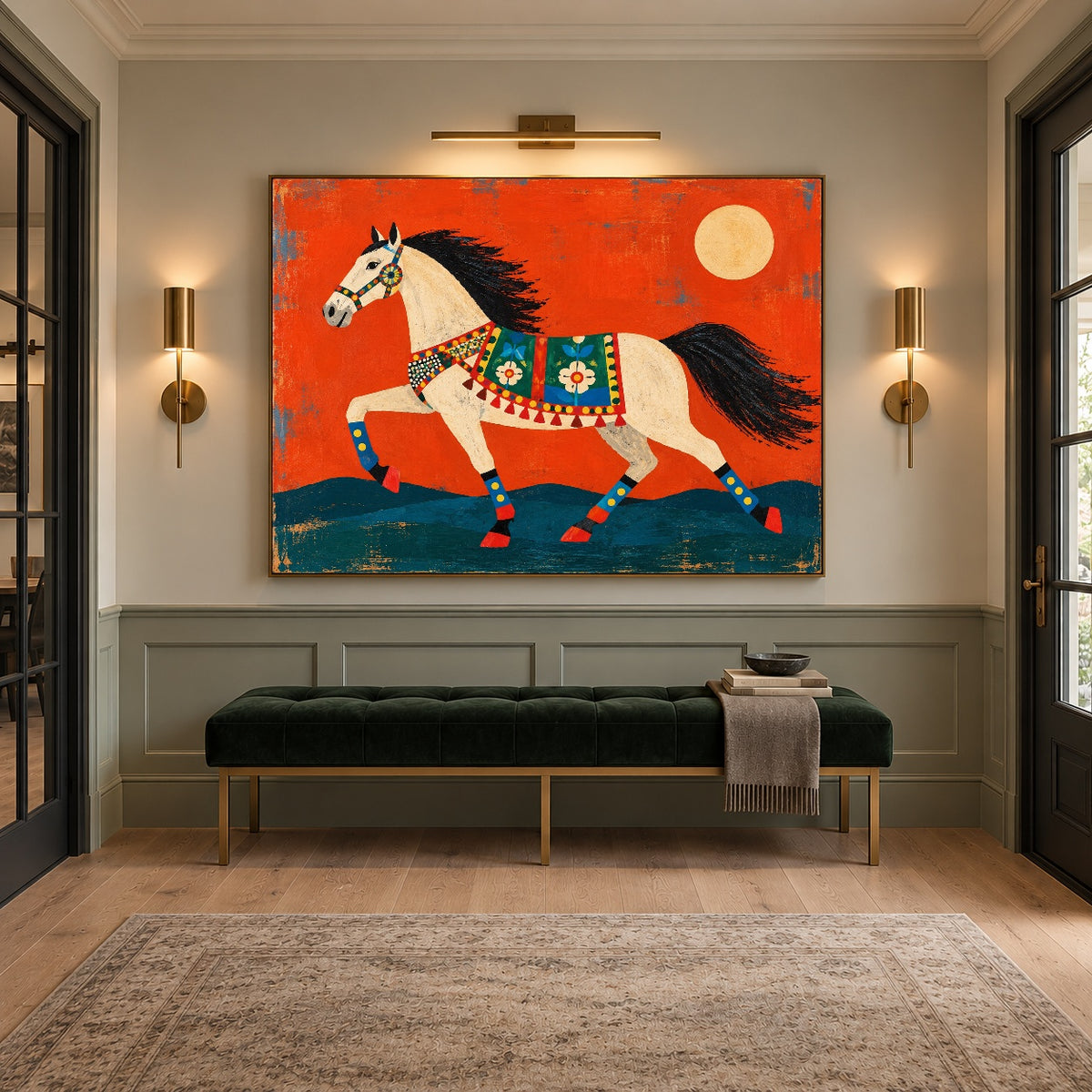 Saffron Meadow Stride — artwork in an interior setting 8