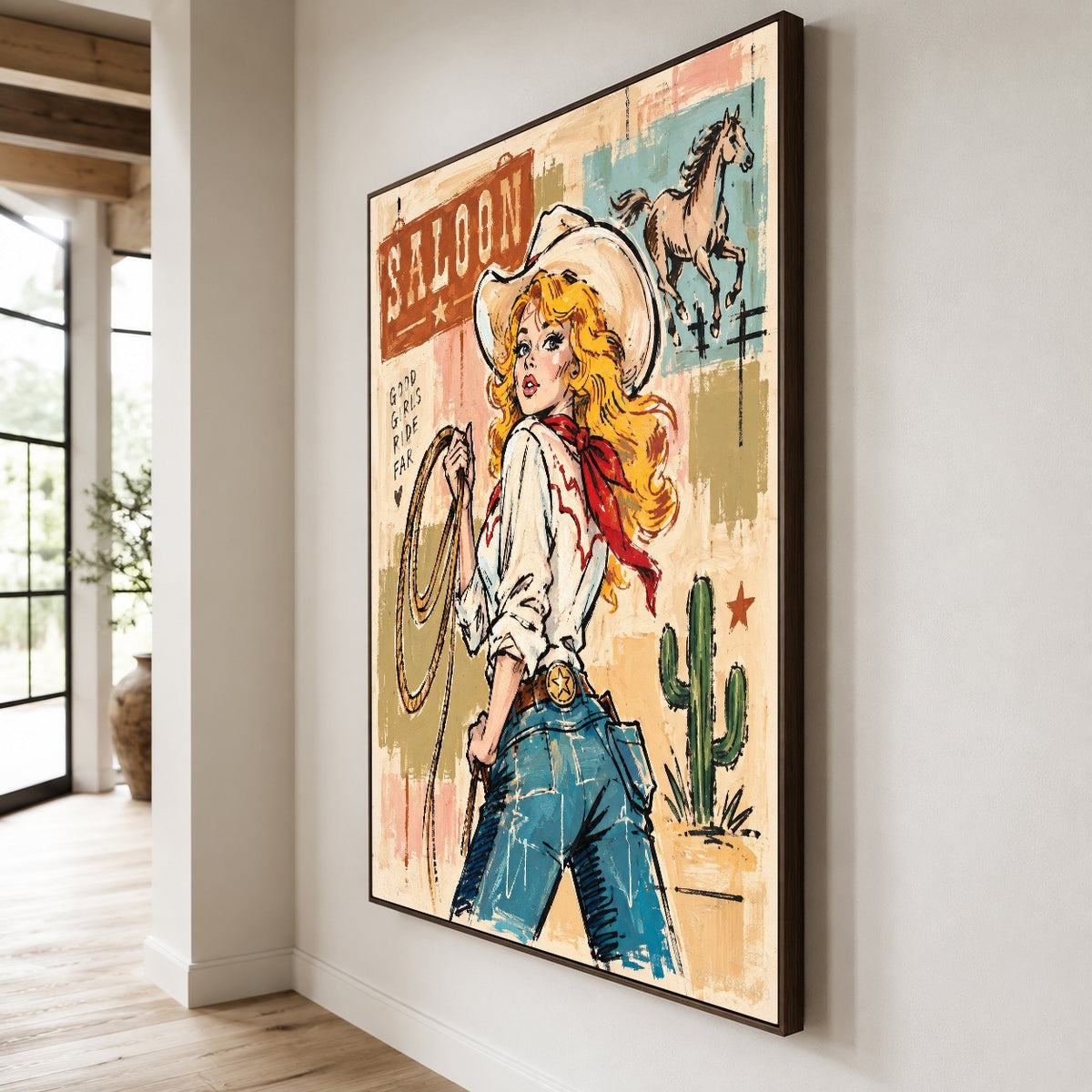 Saloon Sunbeam — oblique side view of the artwork