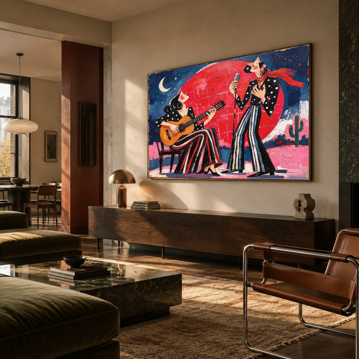 Songs Beneath Vermilion — oblique side view of the artwork
