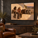Sunlit Western Companions in black frame study