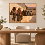 Sunlit Western Companions in gold frame office