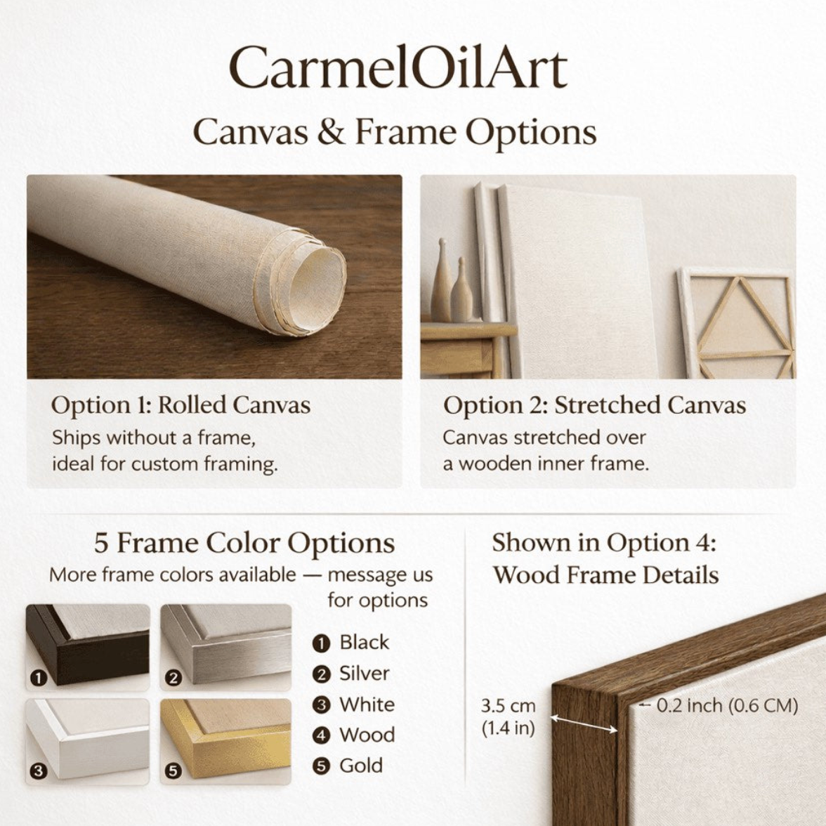 CarmelOilArt canvas and frame options