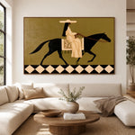A Checkered Canter — front view in a living space