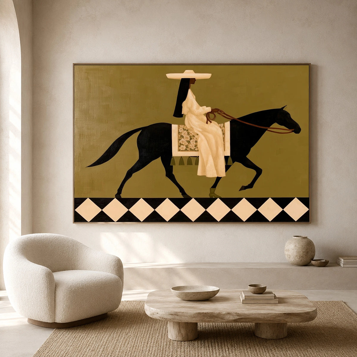 A Checkered Canter — artwork in an interior setting 3
