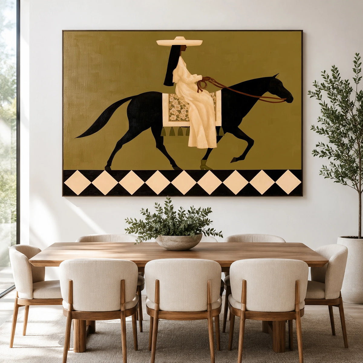 A Checkered Canter — artwork in an interior setting 4