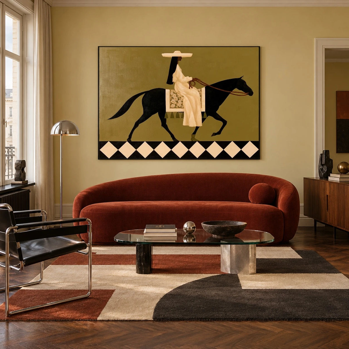 A Checkered Canter — artwork in an interior setting 6