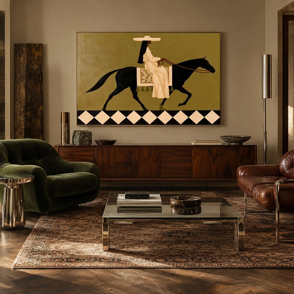 A Checkered Canter — artwork in an interior setting 7