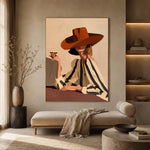 A Copper Brim Pause — front view in a living space