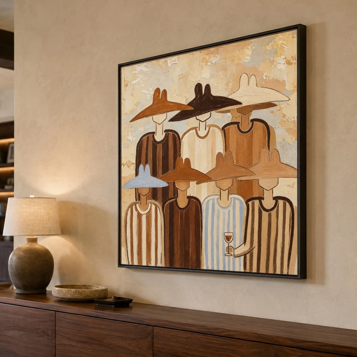 A Gathering of Brims — side view of the artwork