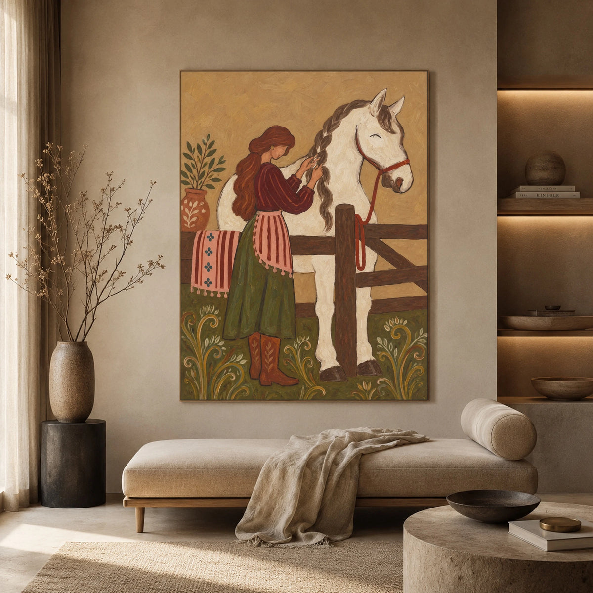 A Greeting at Sundown — front view in a living space