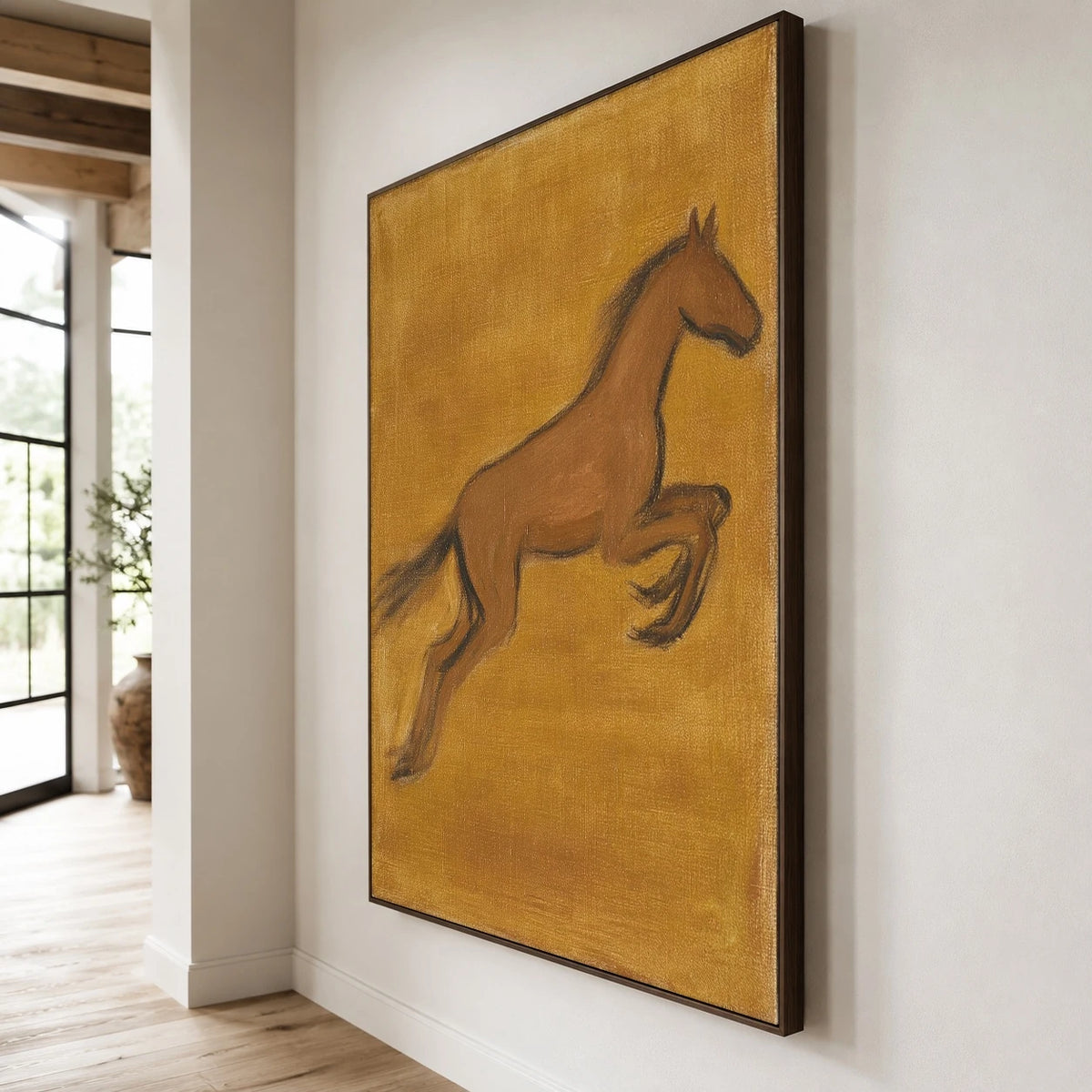 A Leap in Ochre — side view of the artwork