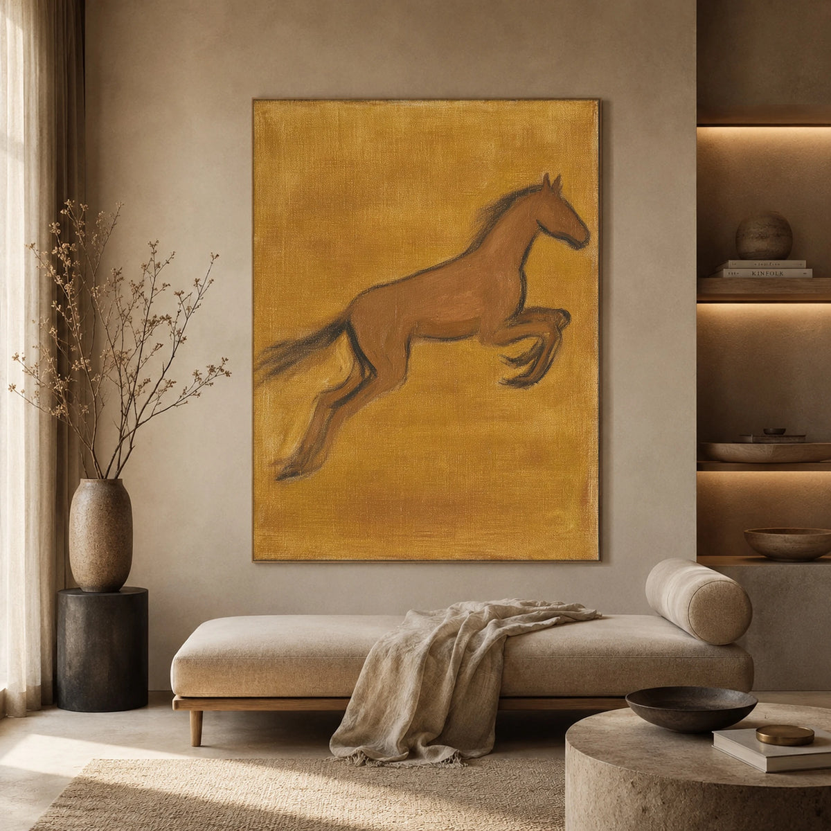 A Leap in Ochre — artwork in an interior setting 3