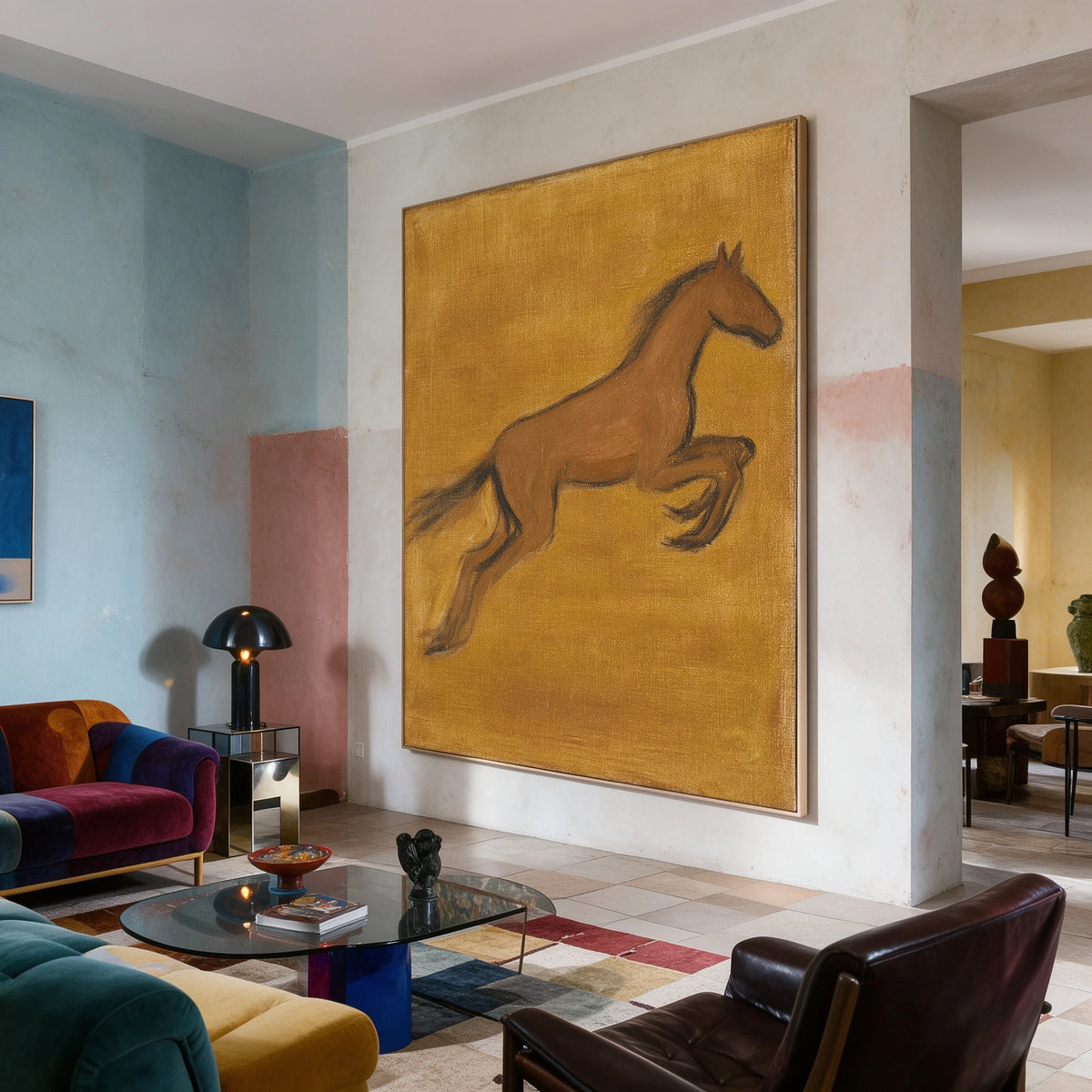 A Leap in Ochre — artwork in an interior setting 8