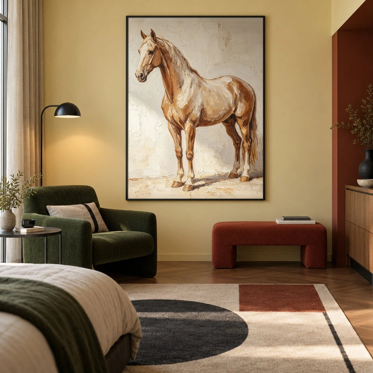 A Palomino at Rest — artwork in an interior setting 4