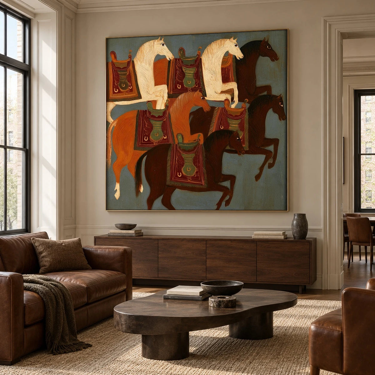 A Procession of Saddles — artwork in an interior setting 6