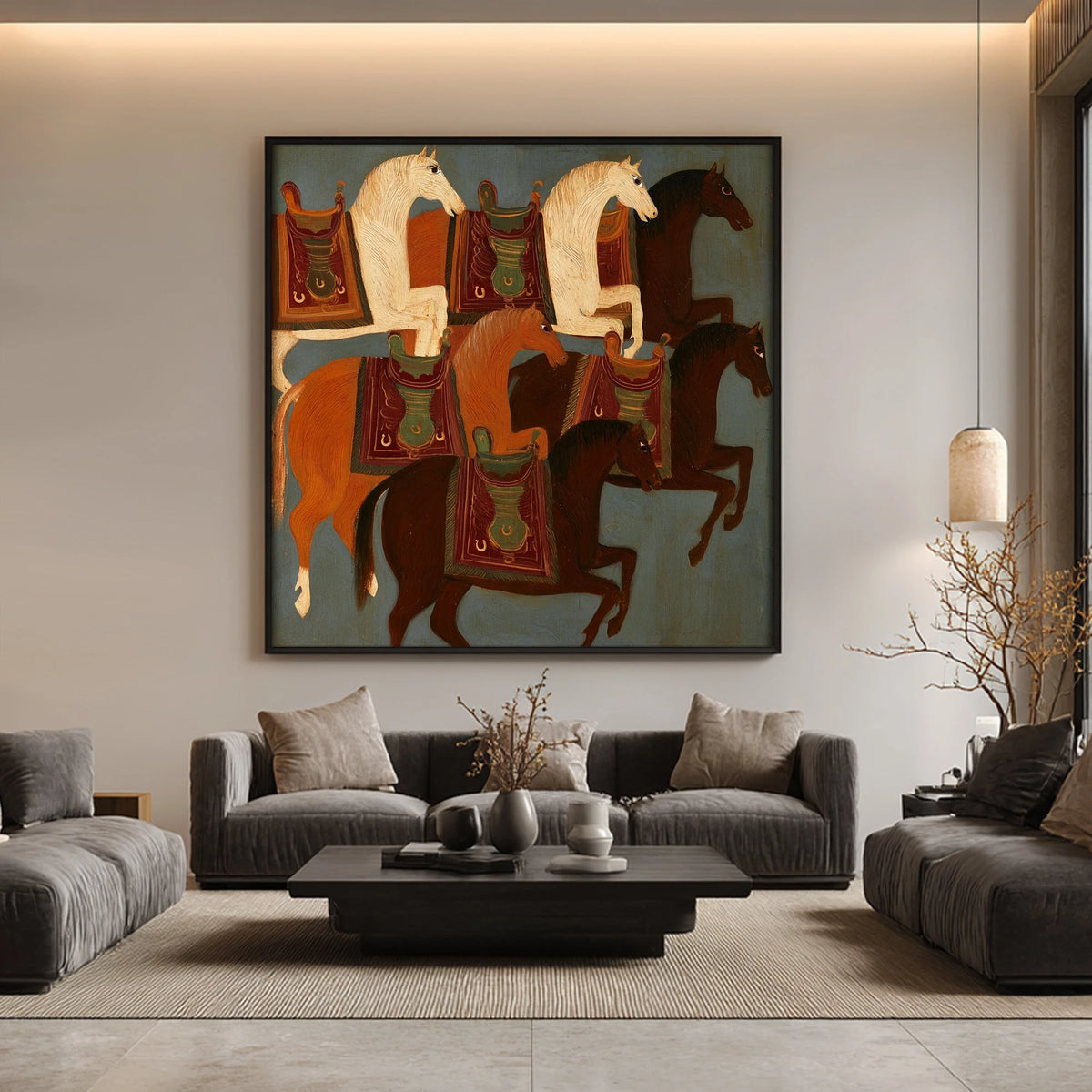 A Procession of Saddles — artwork in an interior setting 8