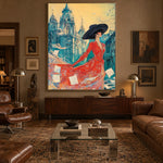 A Scarlet City Stroll — front view in a living space