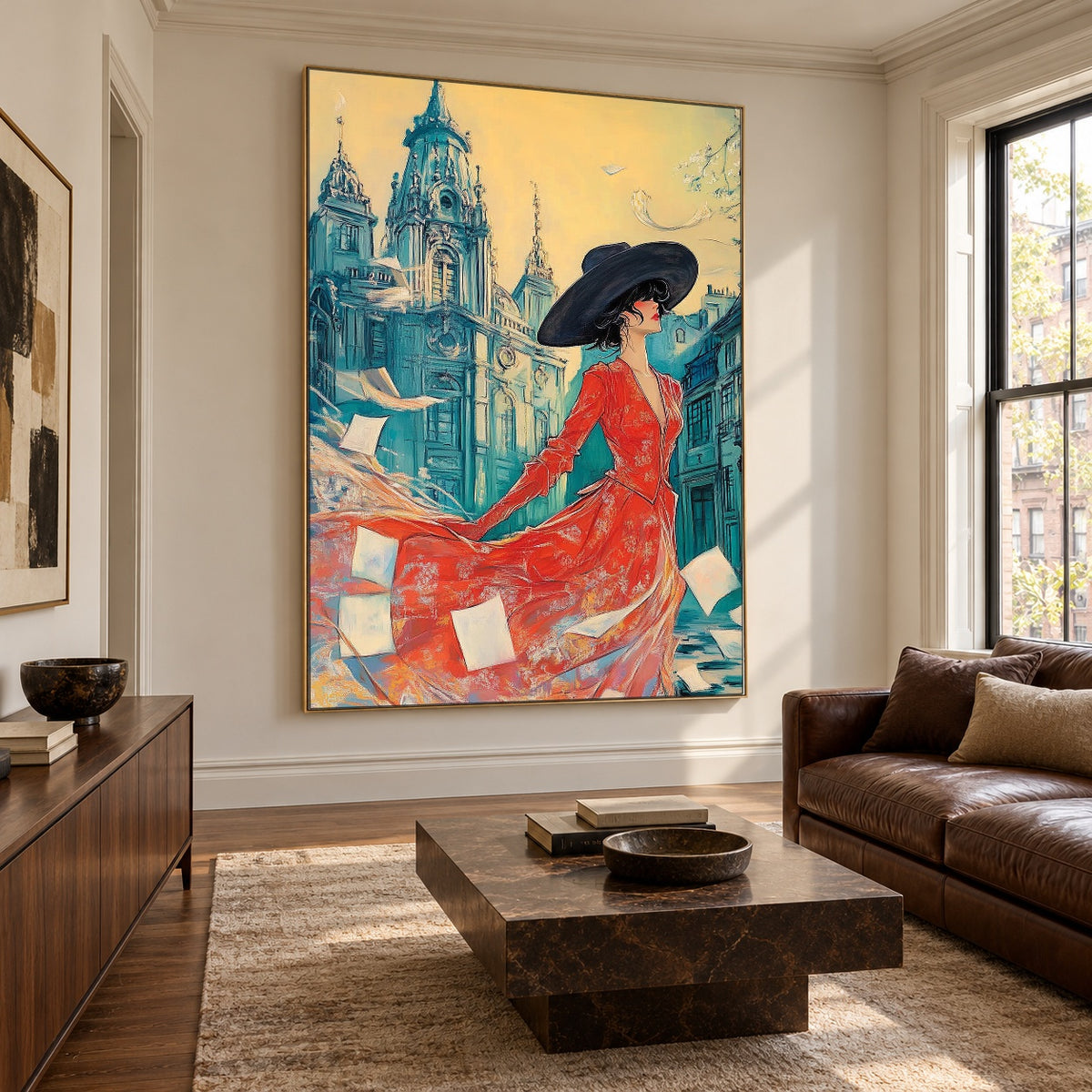A Scarlet City Stroll — side view of the artwork